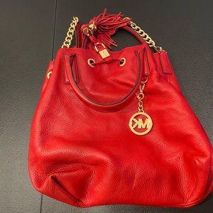 red michael kors bag